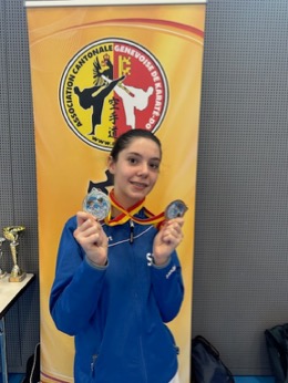 Louise vice championne genevoise en kata et kumité
